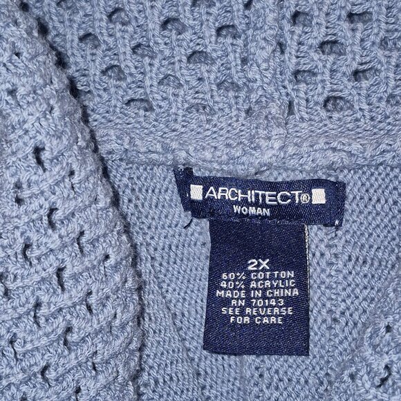 ARCHITECT Cardigan knit sweater, Blue in size 2XL - Picture 16 of 16